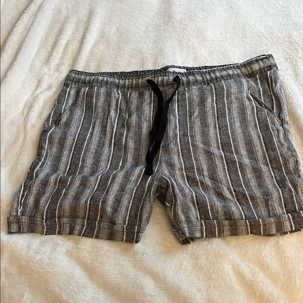 Gray Striped Women's Shorts